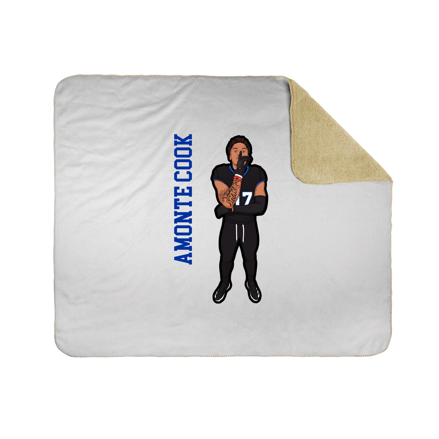 Throw Blanket — Name Vertical in White