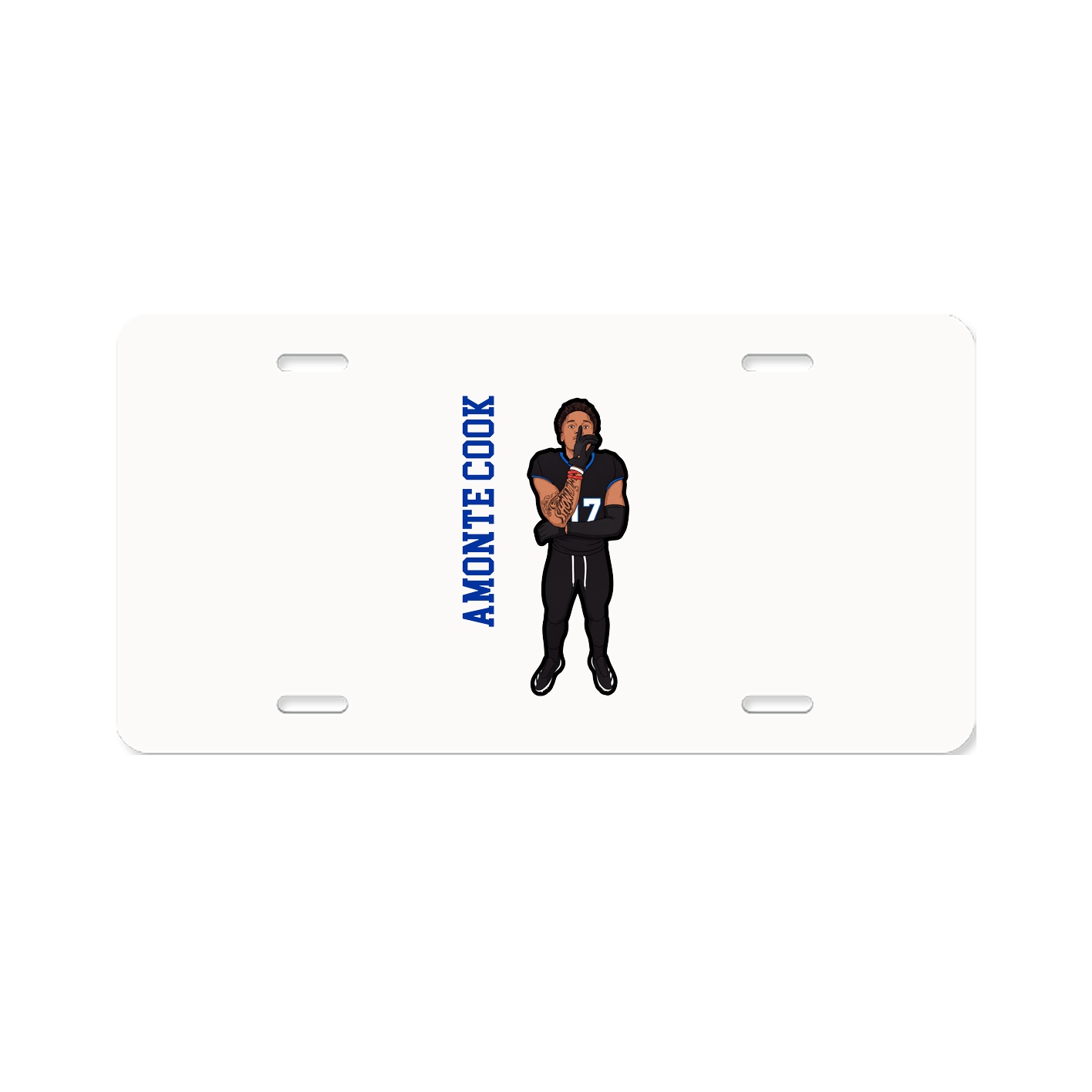 License Plate — Name Vertical in Classic