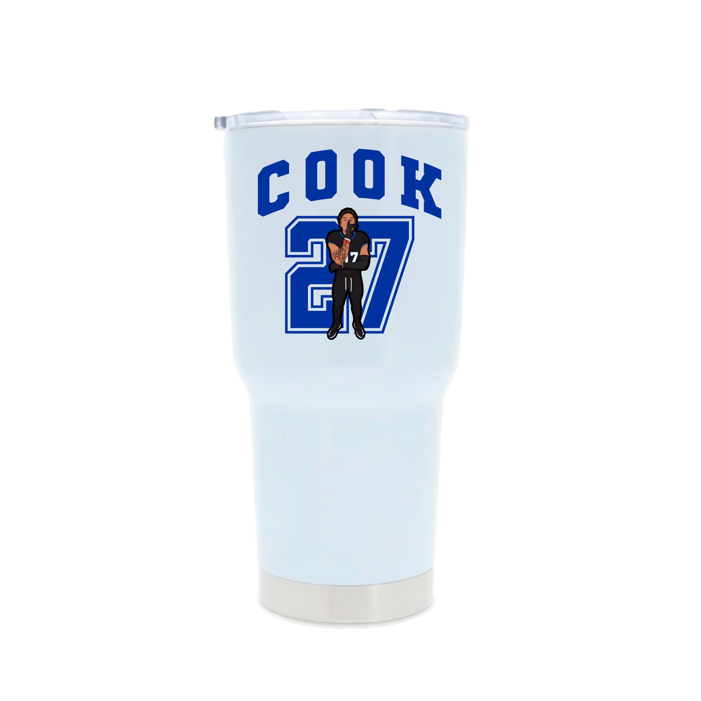 30oz Stainless Steel Tumbler — Number in White