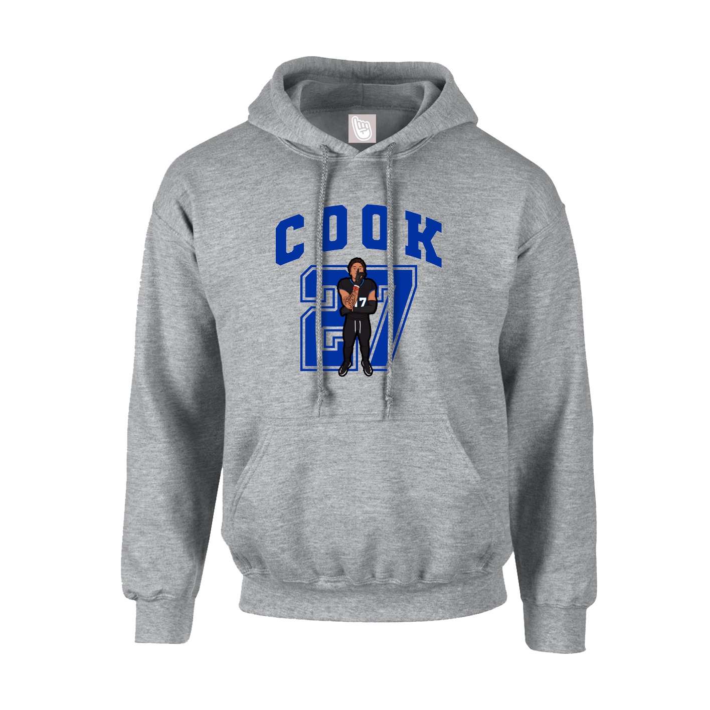 Youth Hoodie — Number in Grey