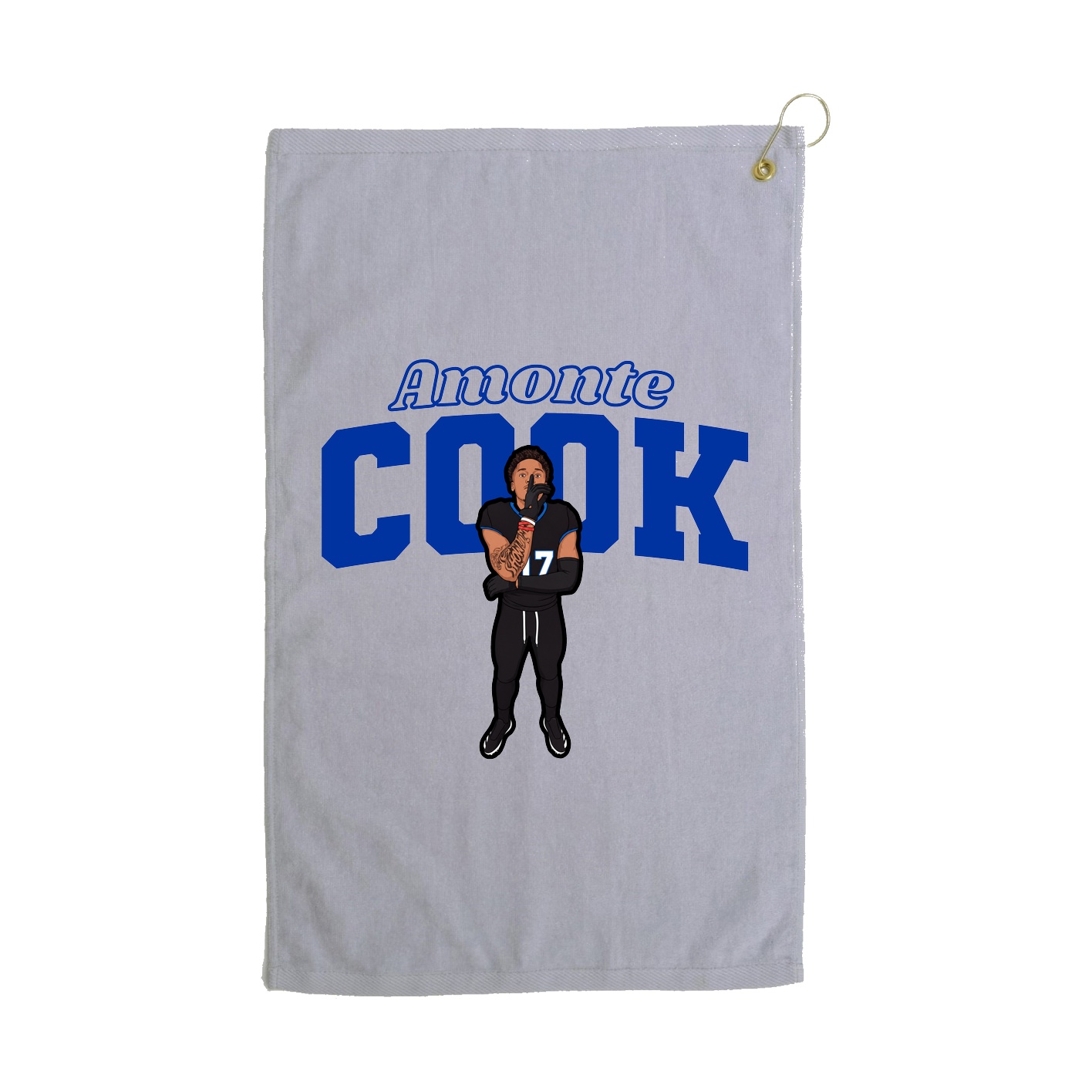 Golf Towel — Name Arch in Grey