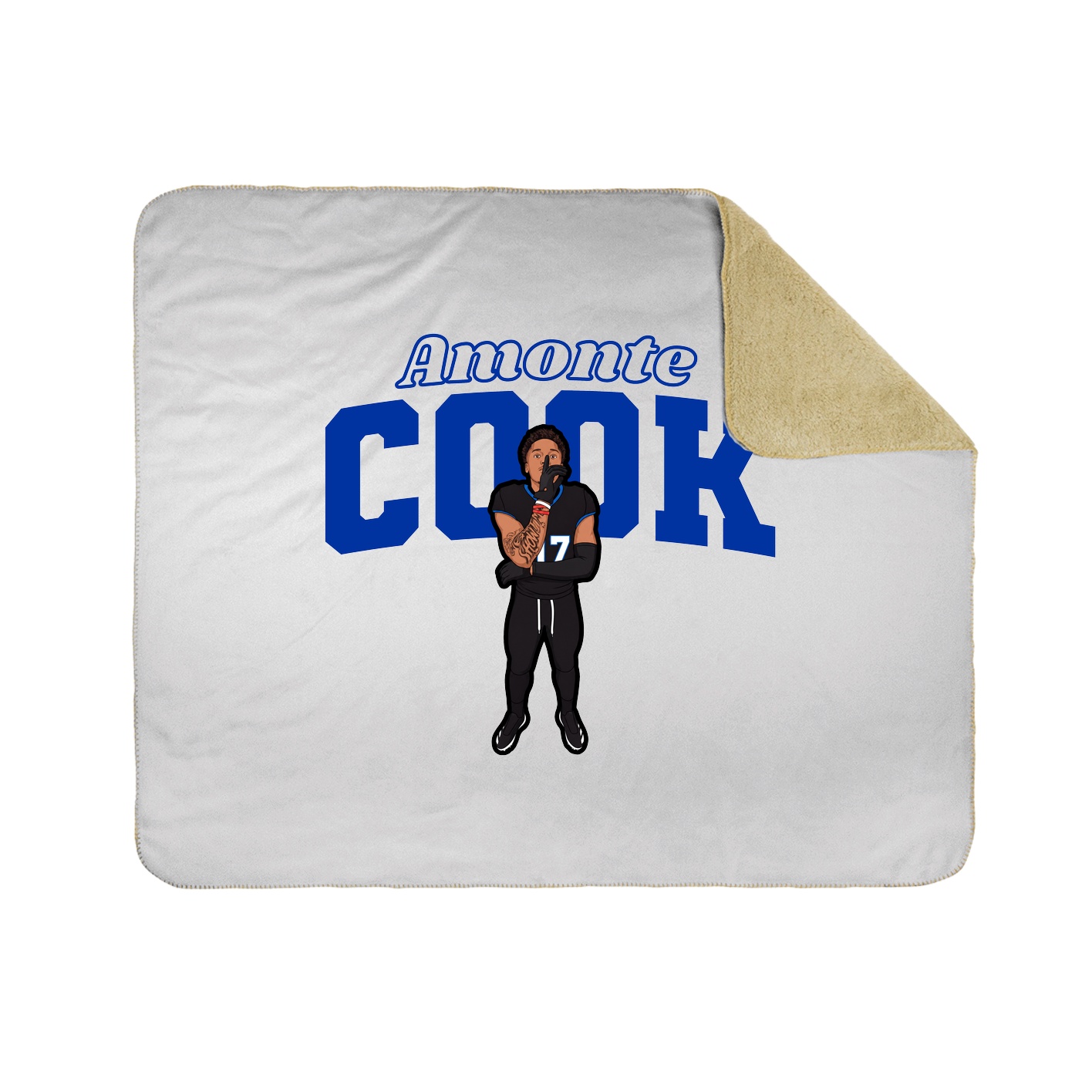 Throw Blanket — Name Arch in White