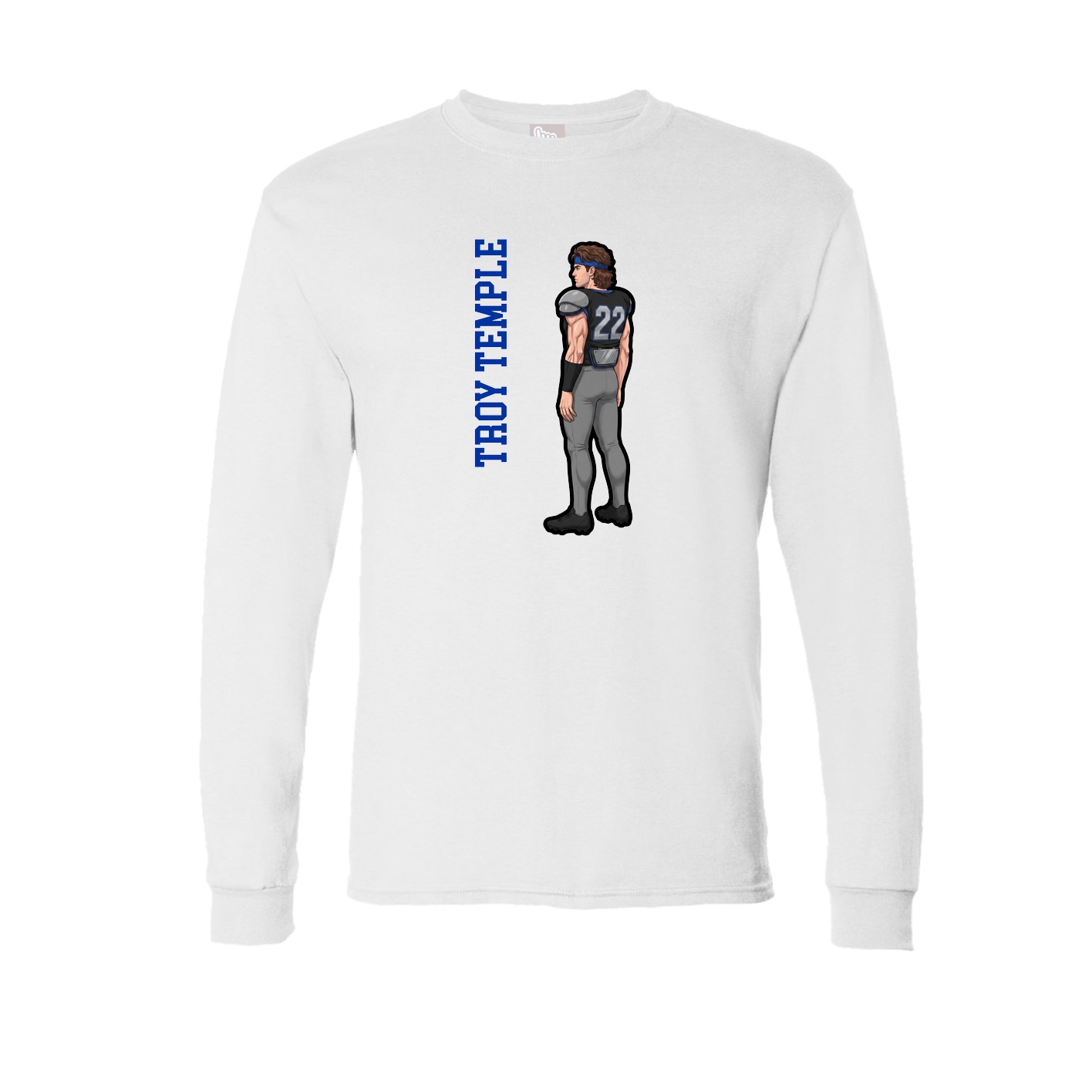 Long Sleeve Tee — Name Vertical in White