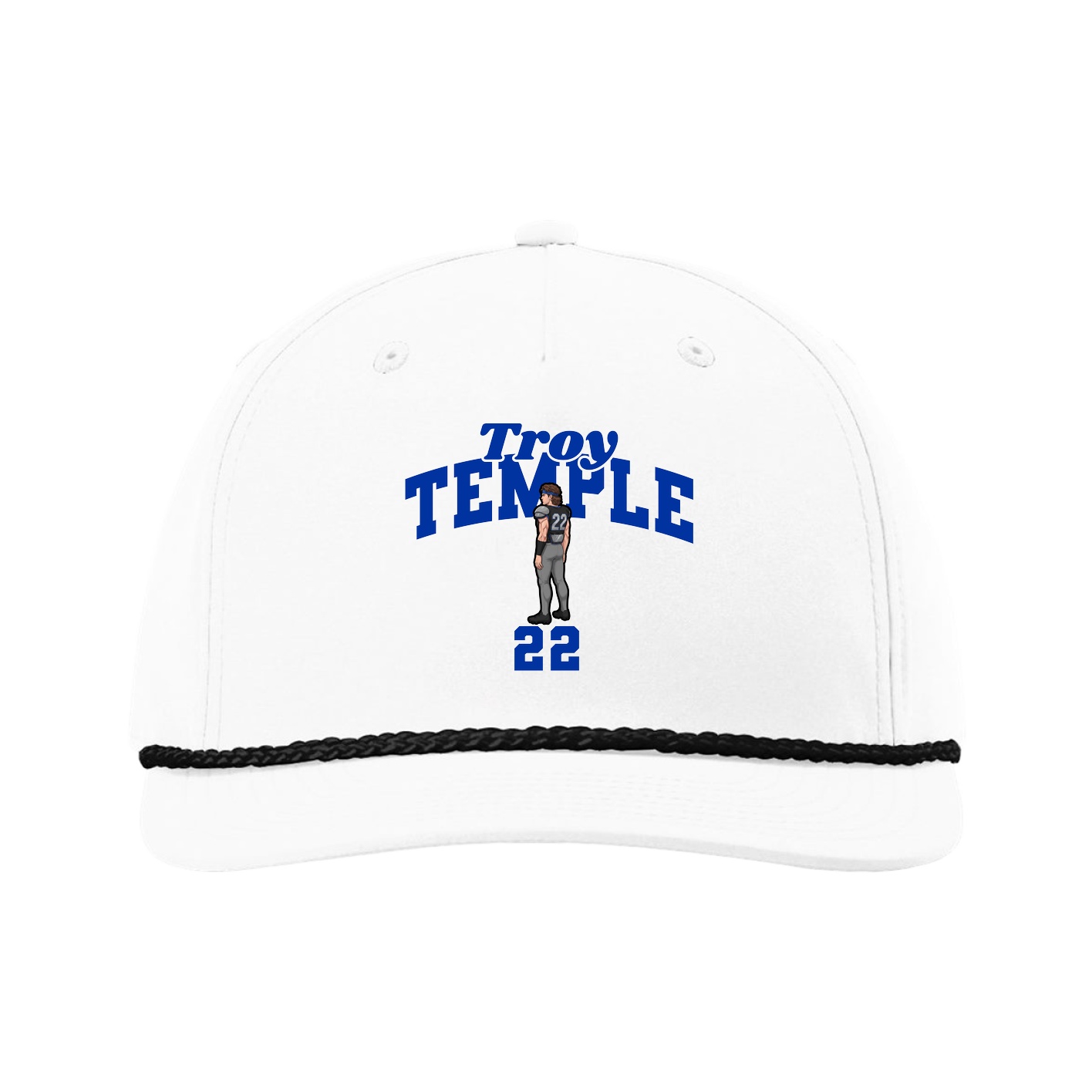 Five-Panel Classic Rope Cap — Signature Arch in White