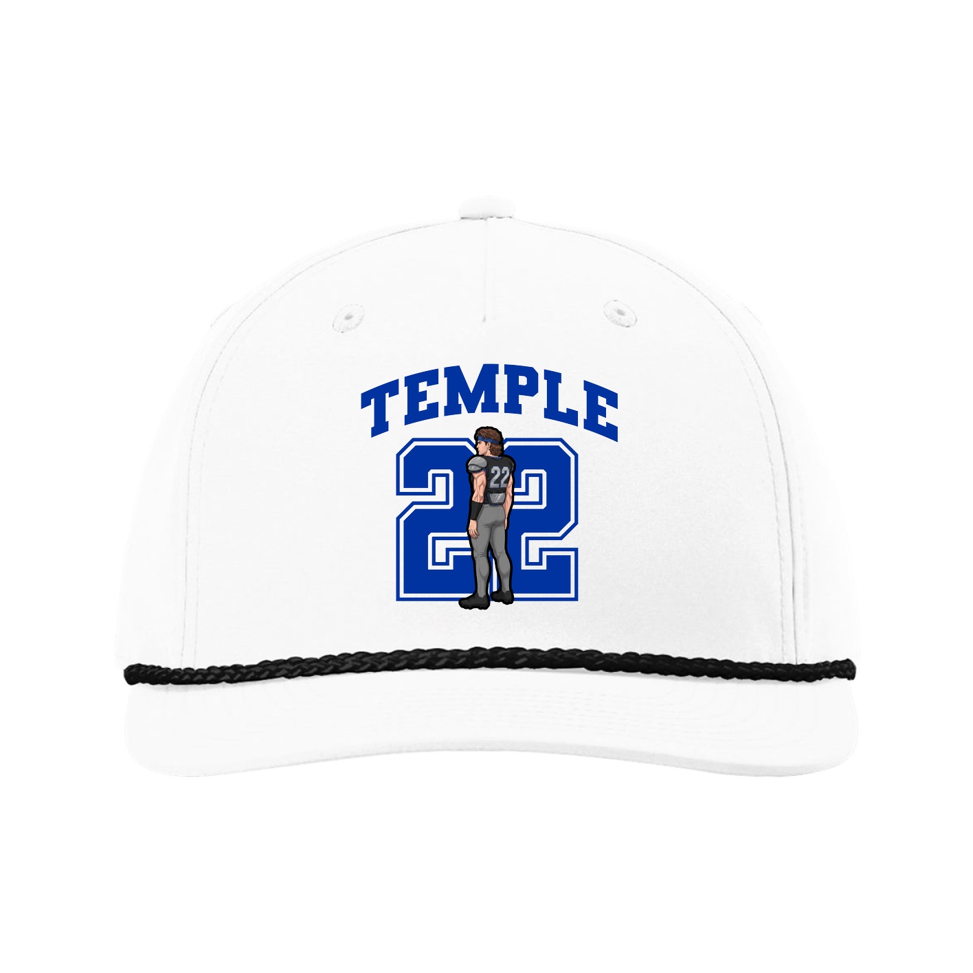 Five-Panel Classic Rope Cap — Number in White