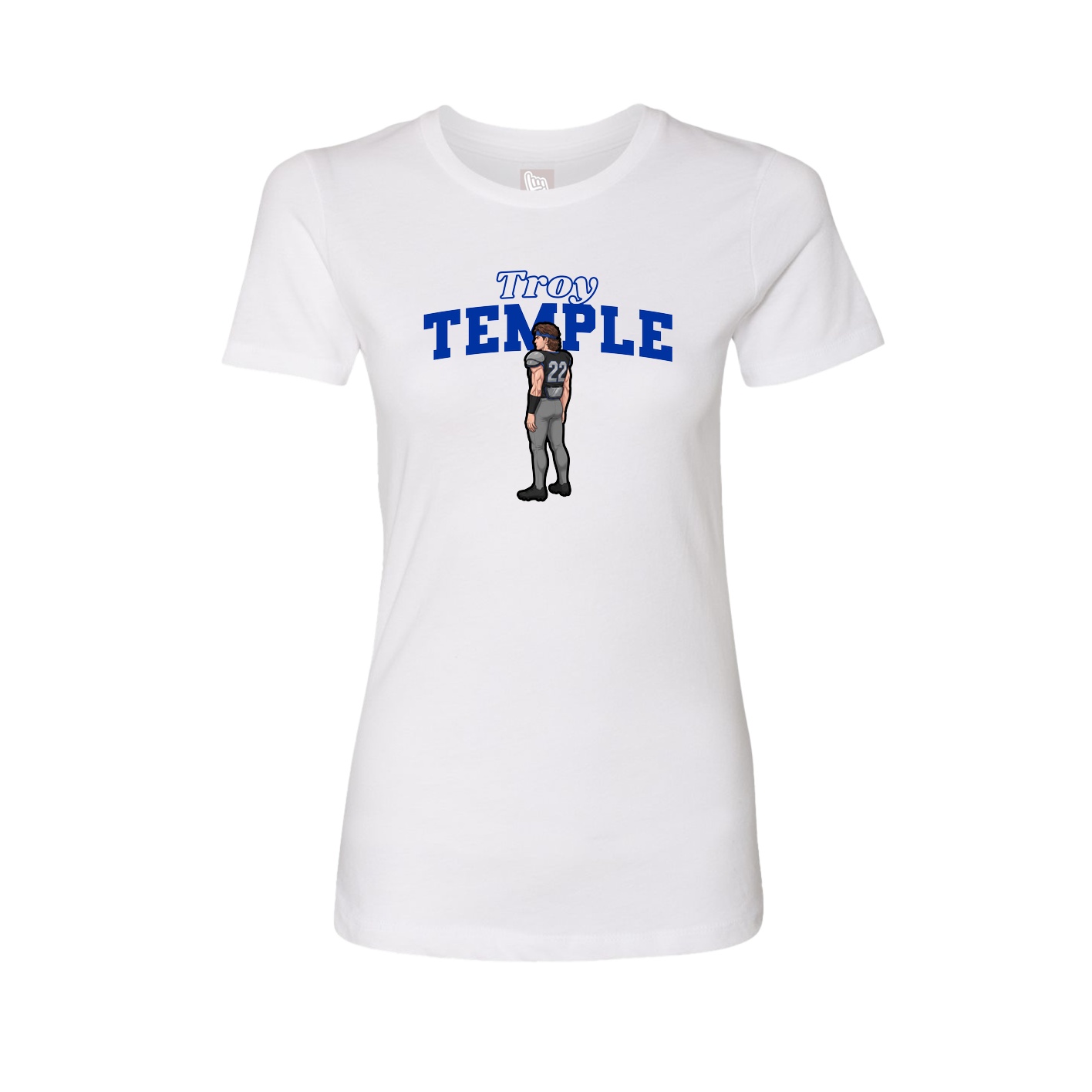 Fitted Women's Tee — Name Arch in White