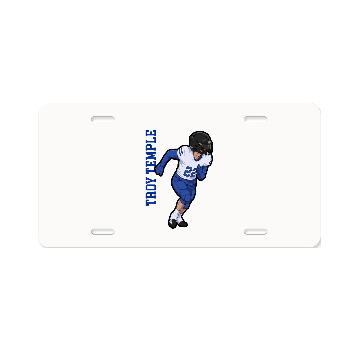 License Plate — Name Vertical in Classic