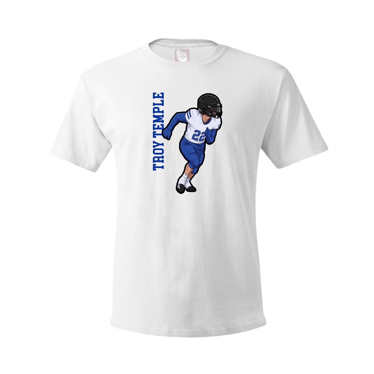 Youth Tee — Name Vertical in White