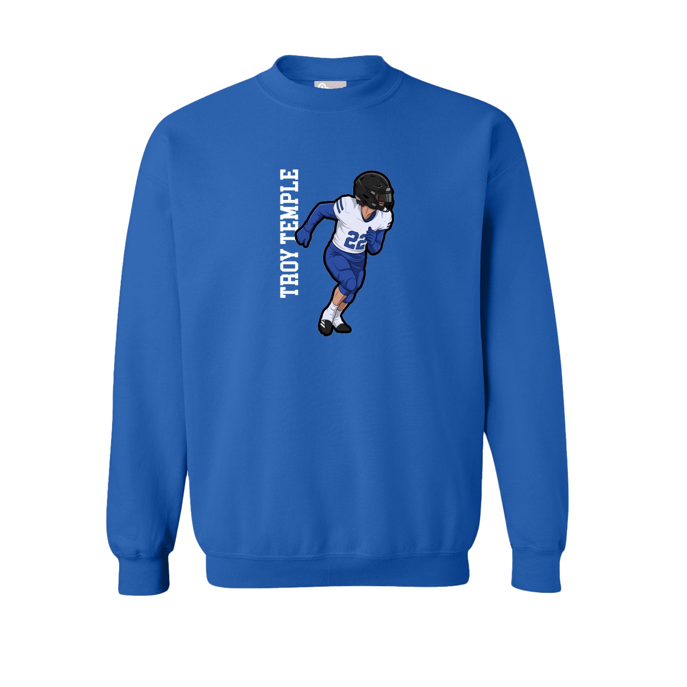 Fleece Crew — Name Vertical in Royal