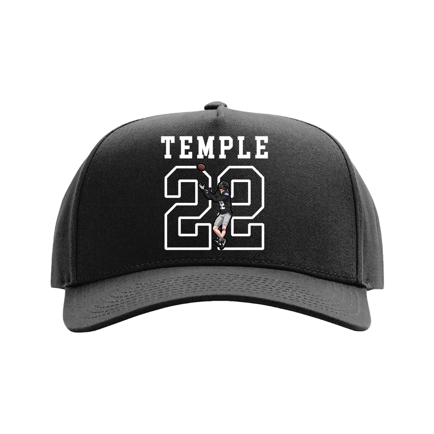 Full Fabric Five-Panel Champ Cap — Shirsey in Black