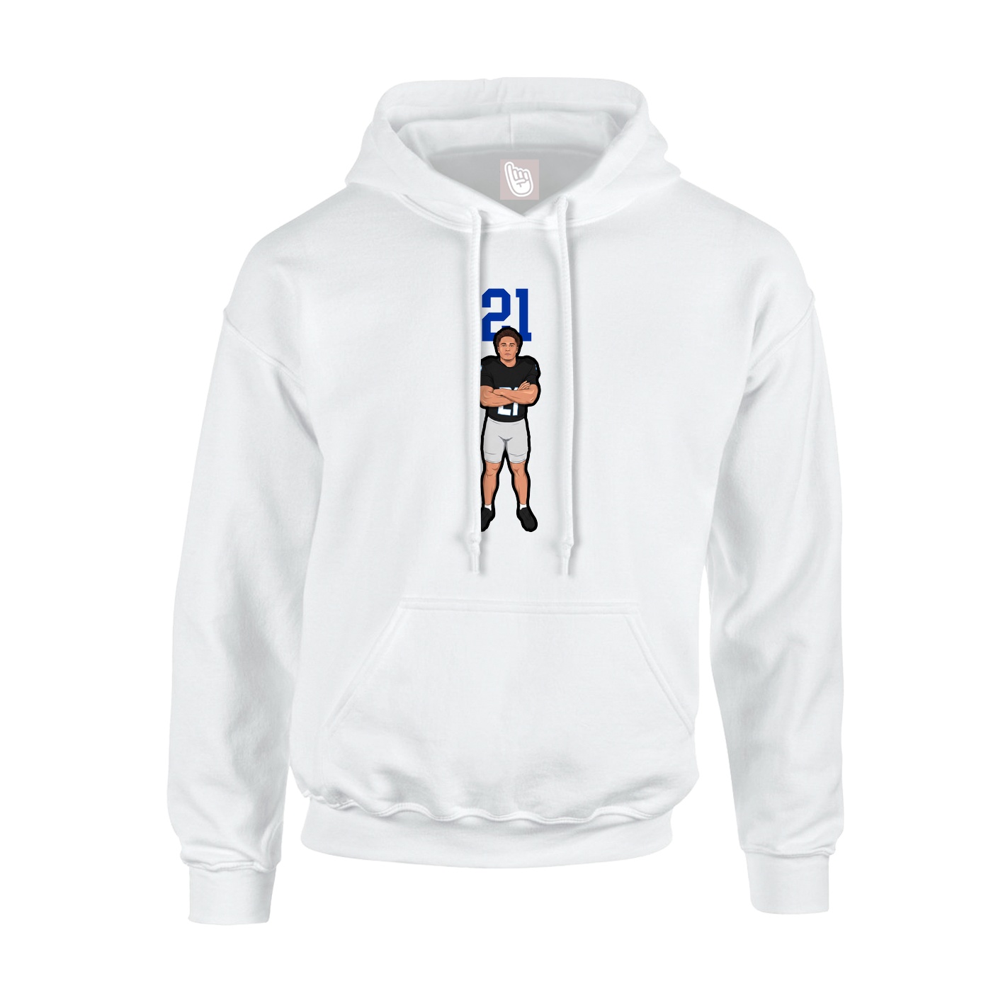 Hoodie — Number Top in White