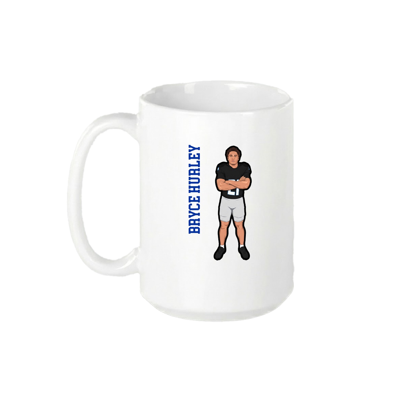 15oz Coffee Mug — Name Vertical in White