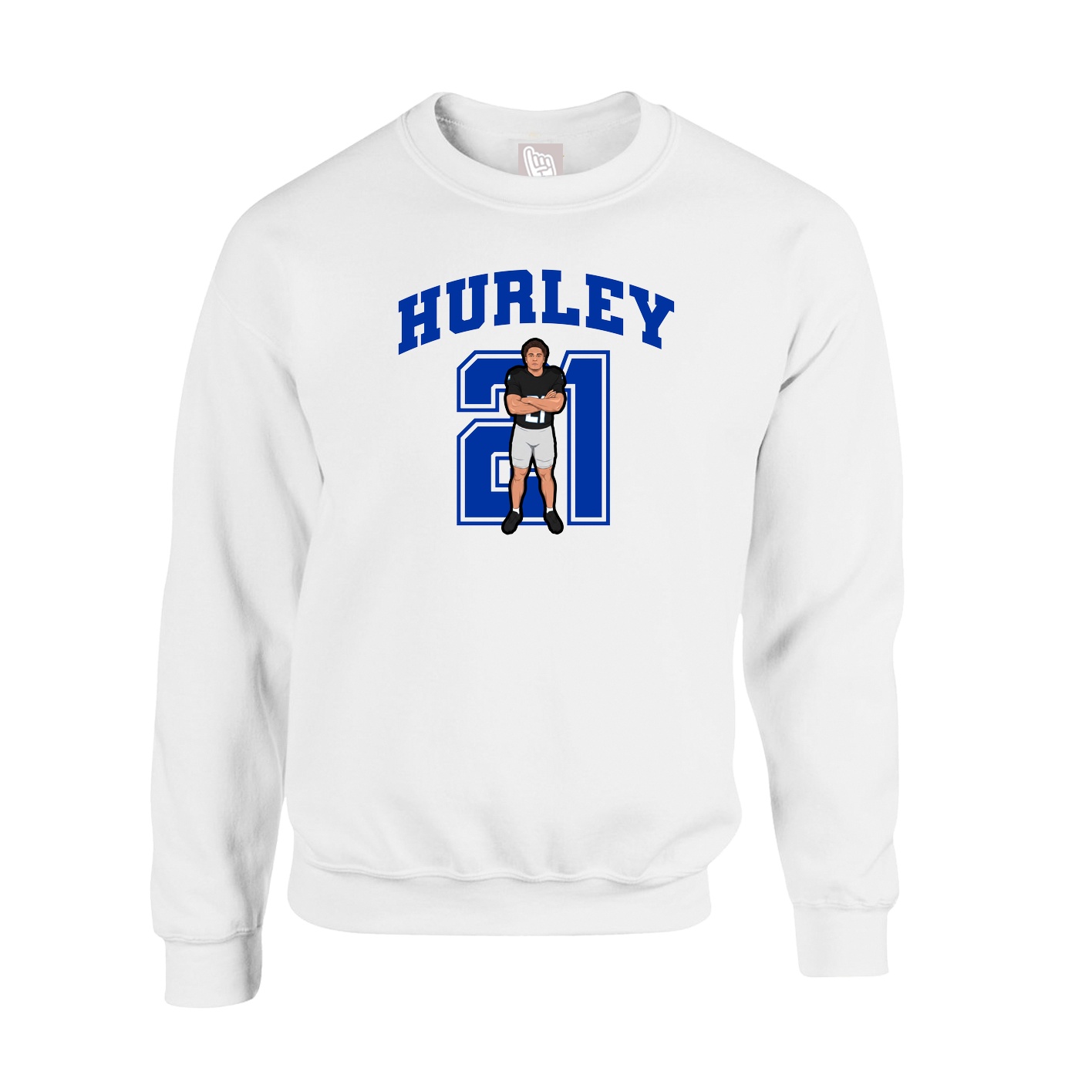 Fleece Crew — Number in White