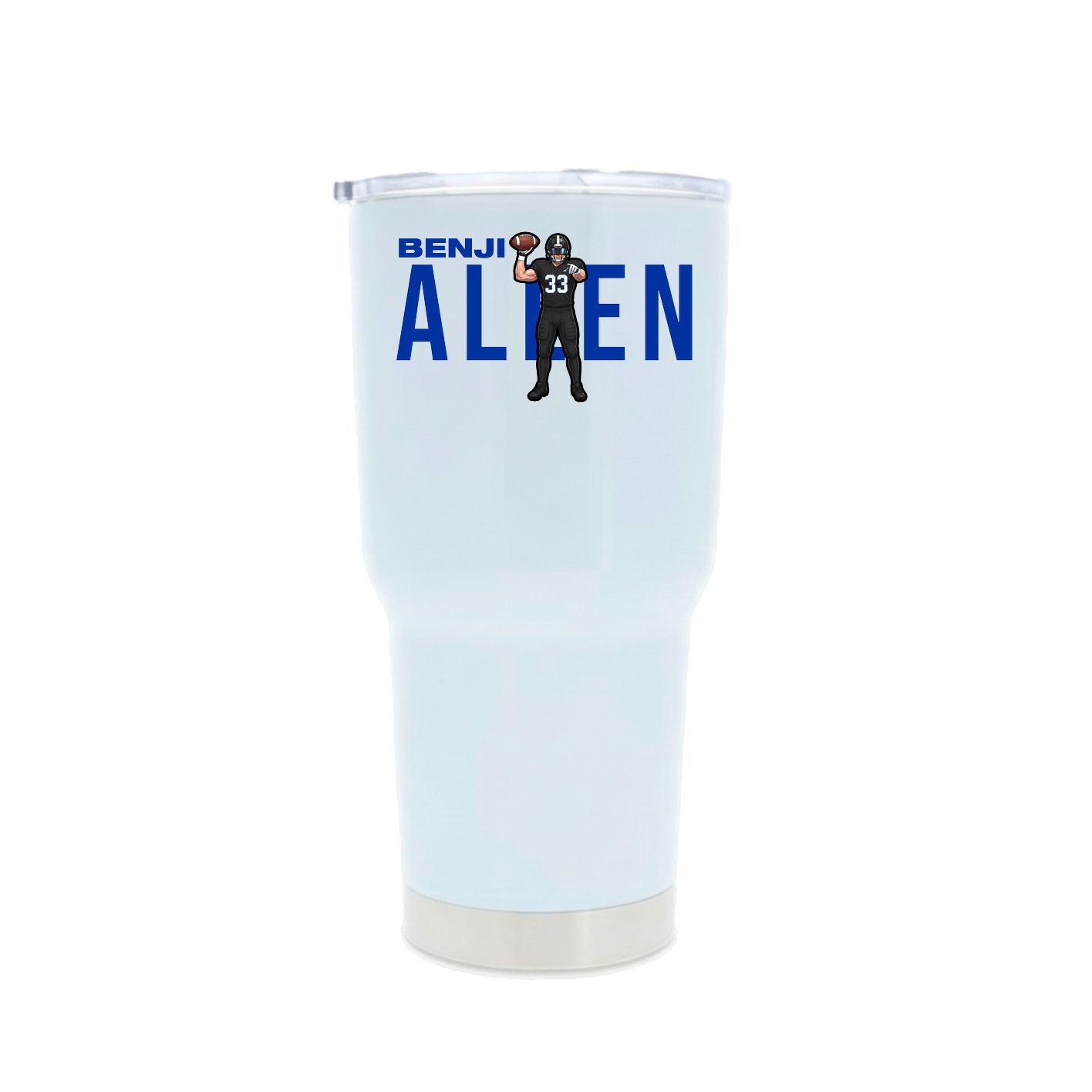 30oz Stainless Steel Tumbler — Player Name in White