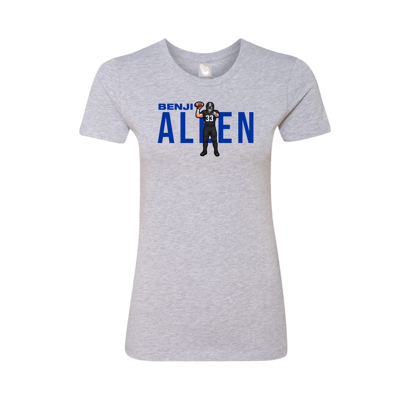 Fitted Women's Tee — Player Name in Grey