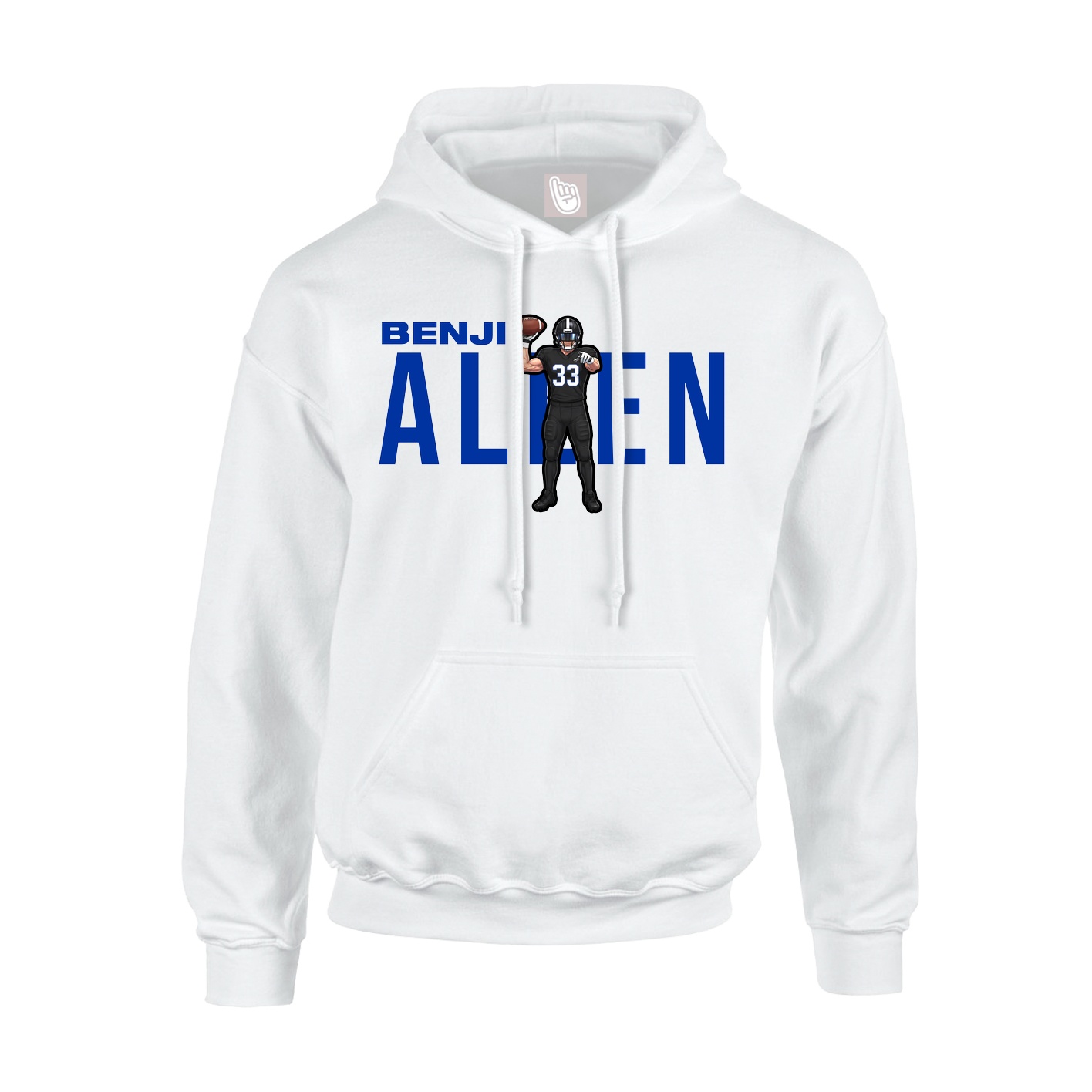 Youth Hoodie — Player Name in White