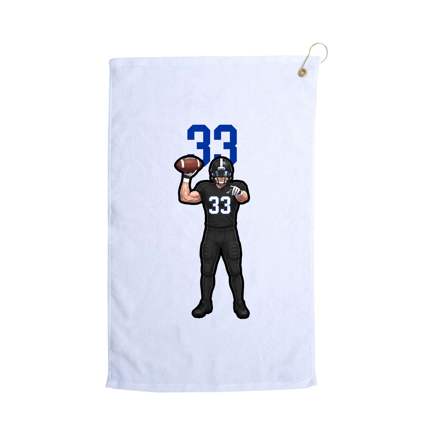 Golf Towel — Number Top in White