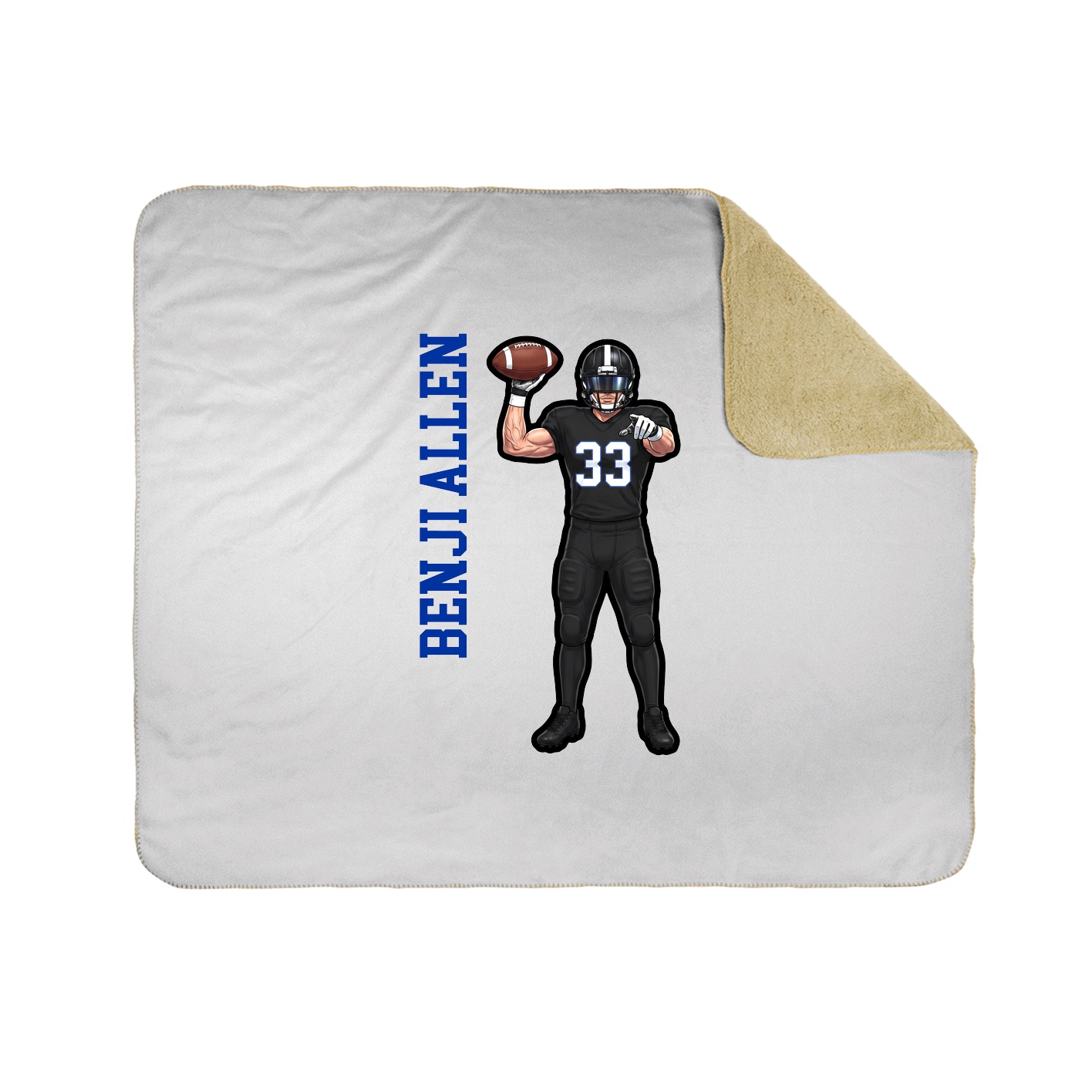Throw Blanket — Name Vertical in White