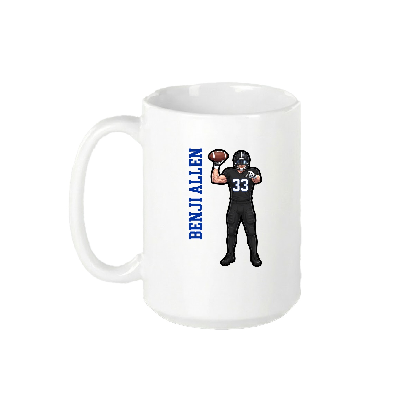 15oz Coffee Mug — Name Vertical in White