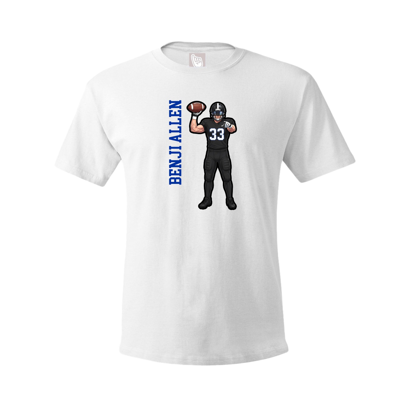 Youth Tee — Name Vertical in White