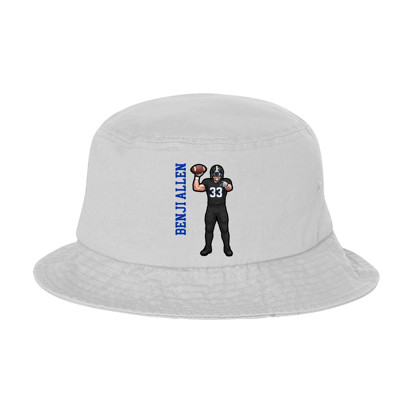 Bucket Cap — Name Vertical in White