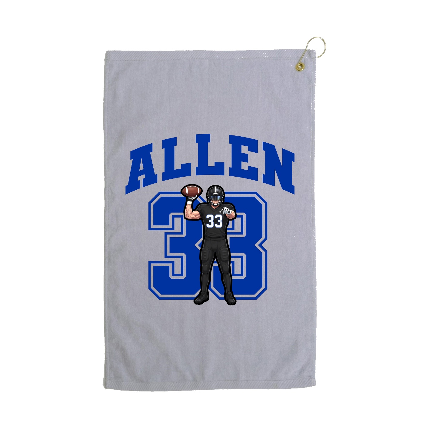 Golf Towel — Number in Grey