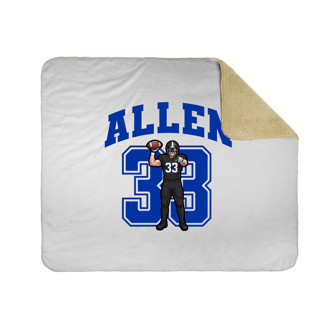 Throw Blanket — Number in White