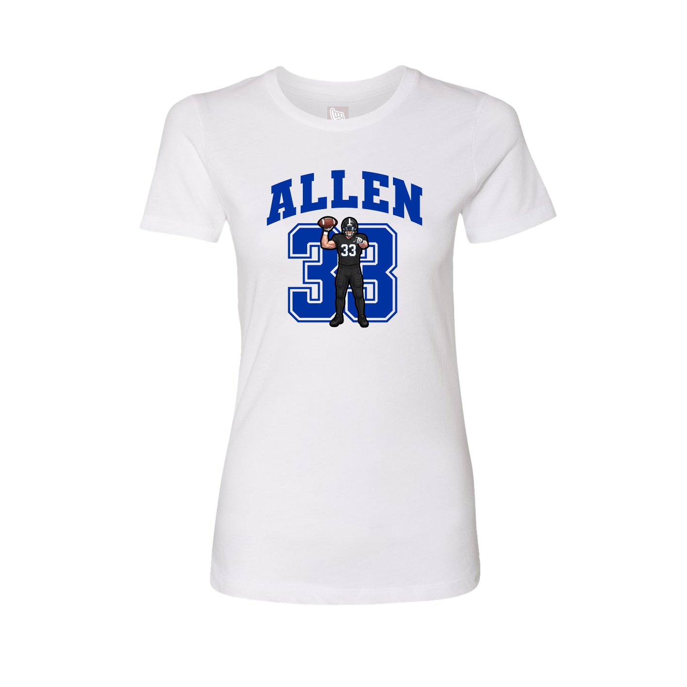 Fitted Women's Tee — Number in White