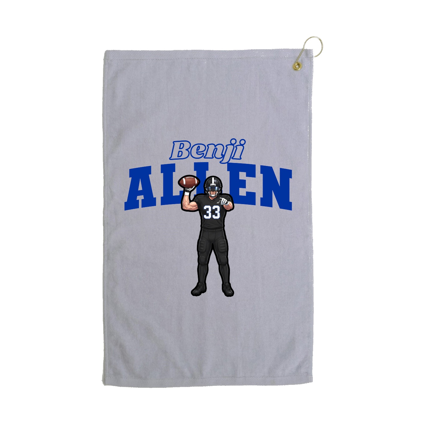 Golf Towel — Name Arch in Grey