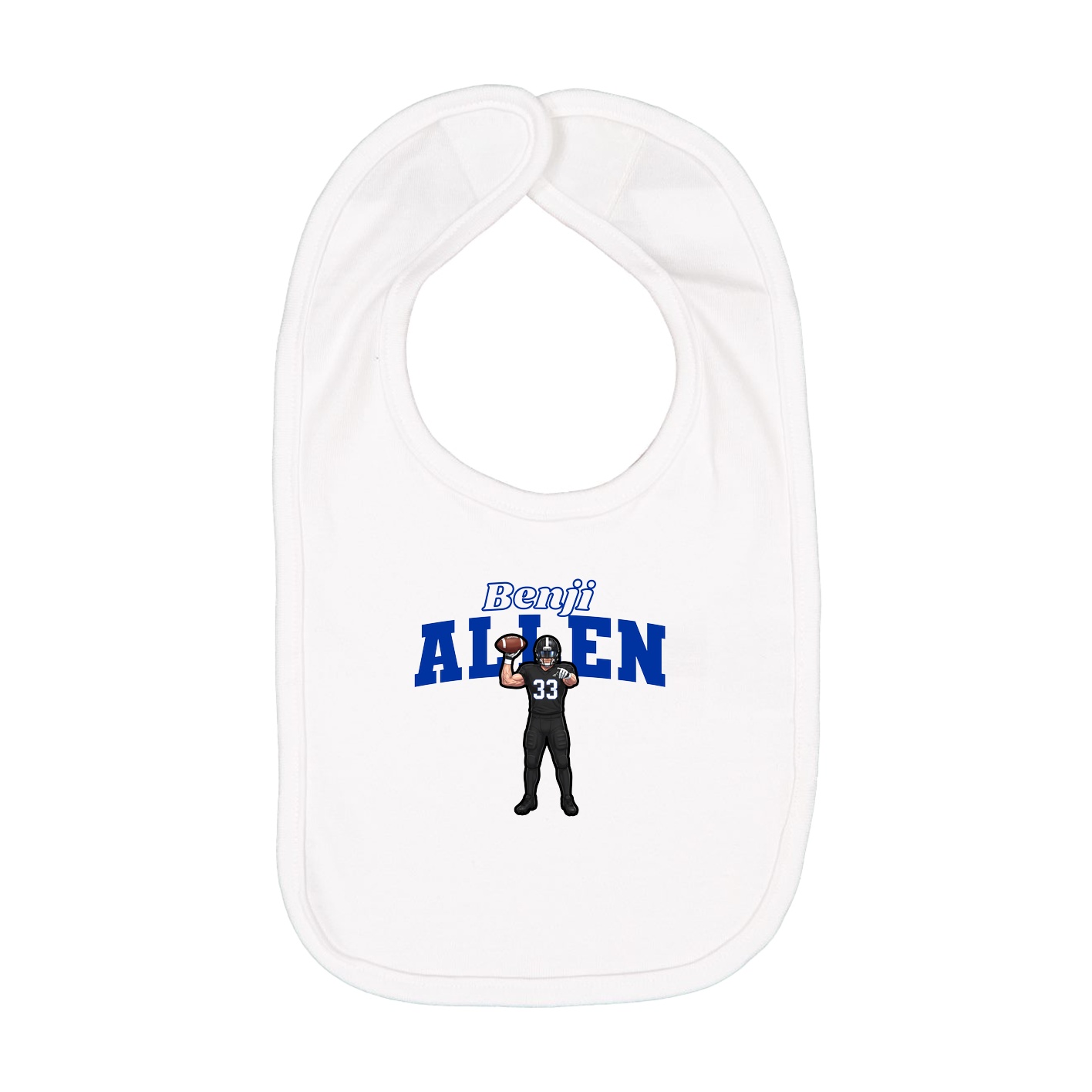 Infant Bib — Name Arch in White