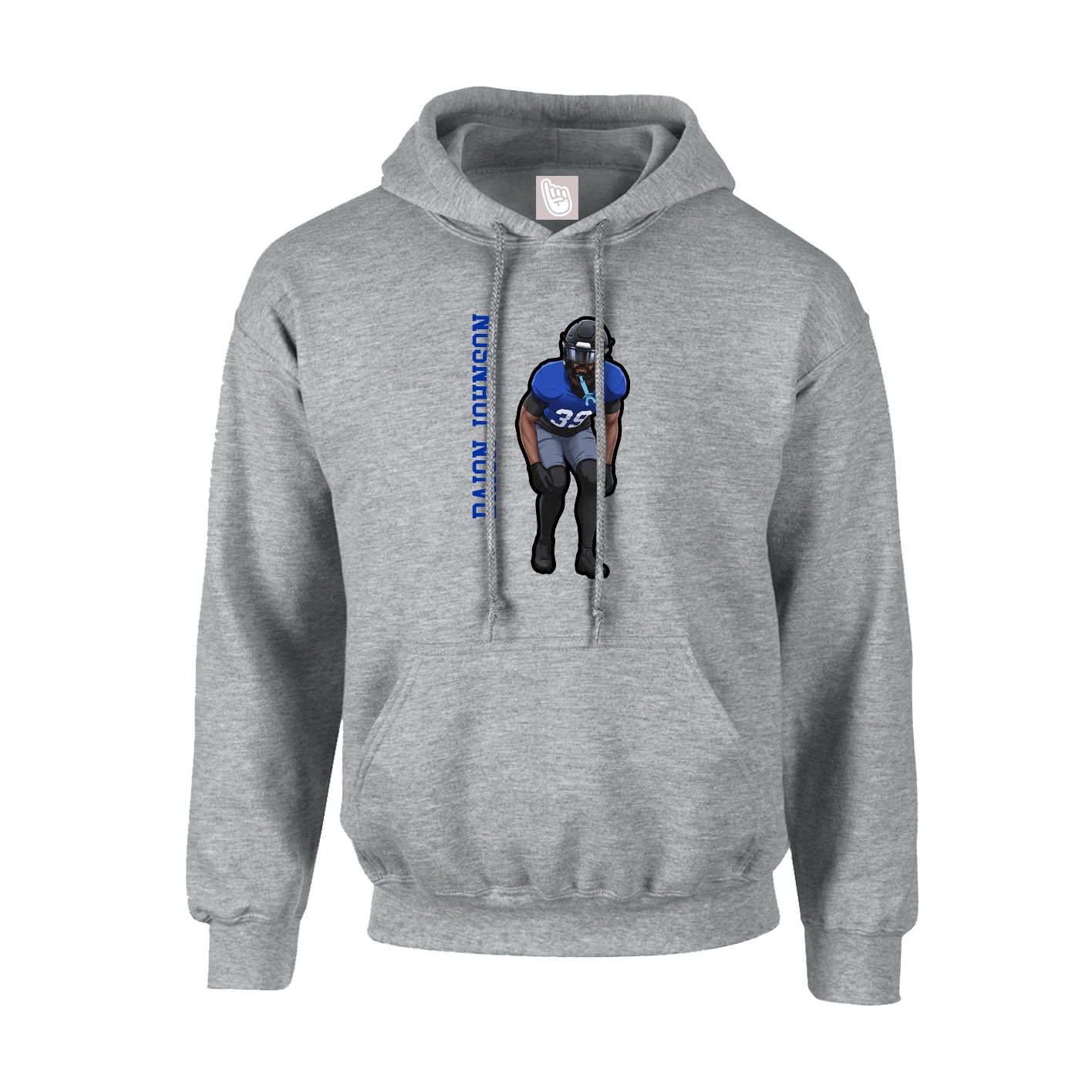 Youth Hoodie — Name Vertical in Grey