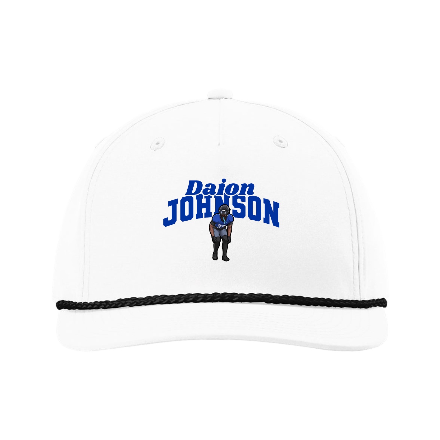Five-Panel Classic Rope Cap — Signature Arch in White