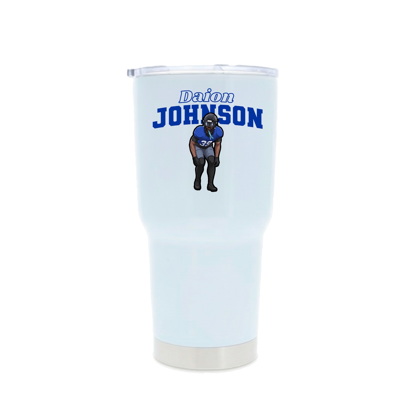 30oz Stainless Steel Tumbler — Name Arch in White