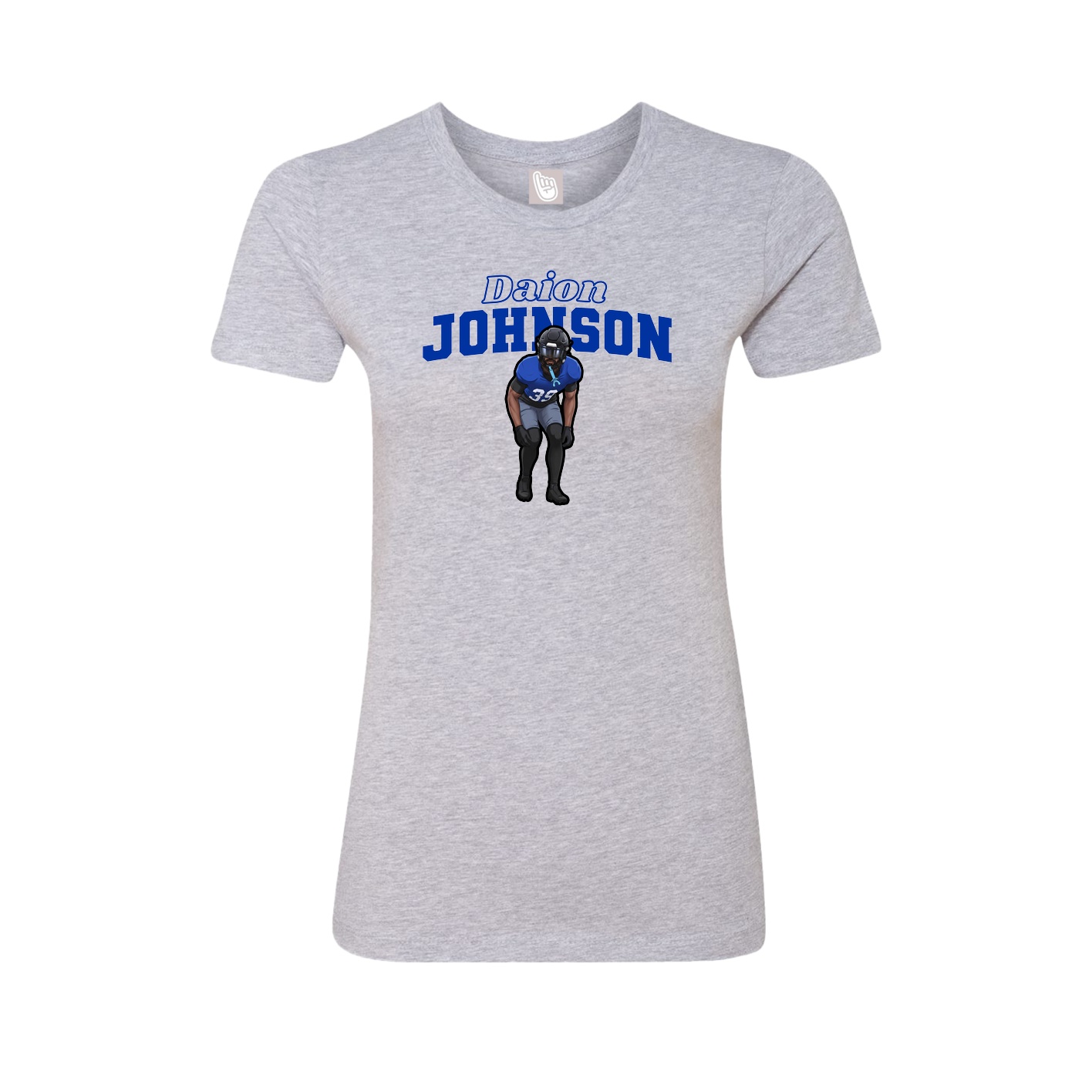 Fitted Women's Tee — Name Arch in Grey