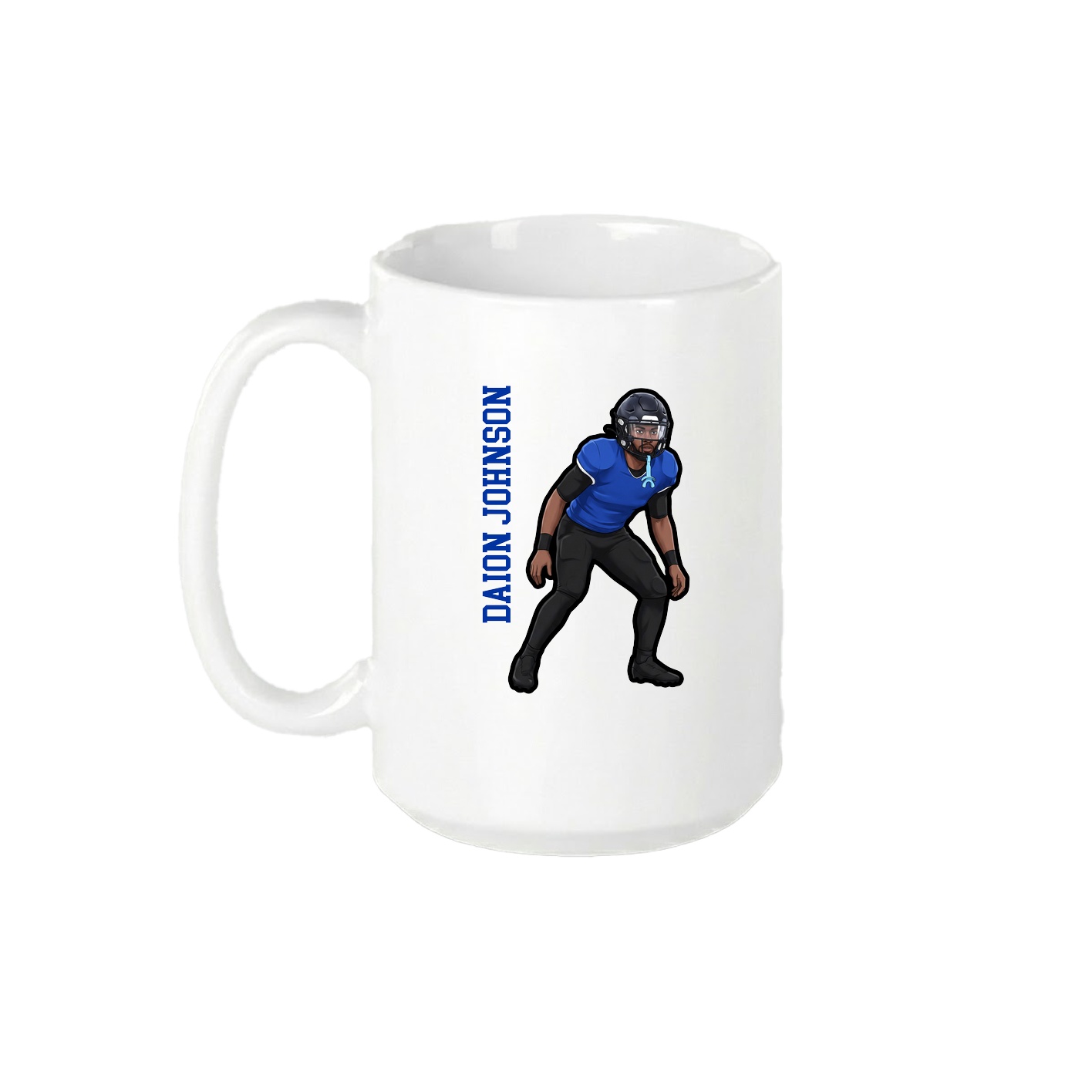 15oz Coffee Mug — Name Vertical in White