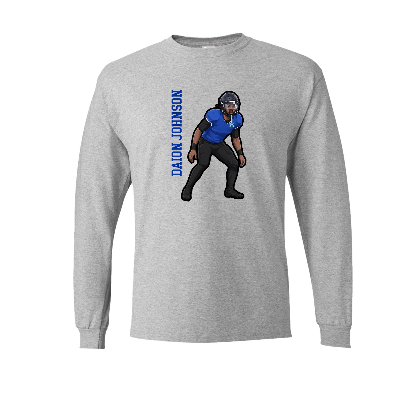Long Sleeve Tee — Name Vertical in Grey