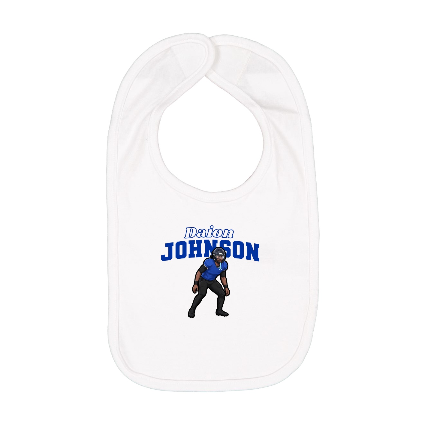 Infant Bib — Name Arch in White