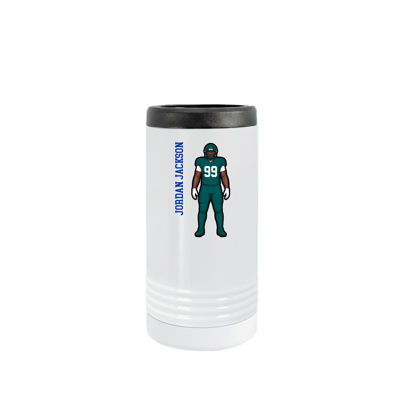 Slim Beverage Holder — Name Vertical in White