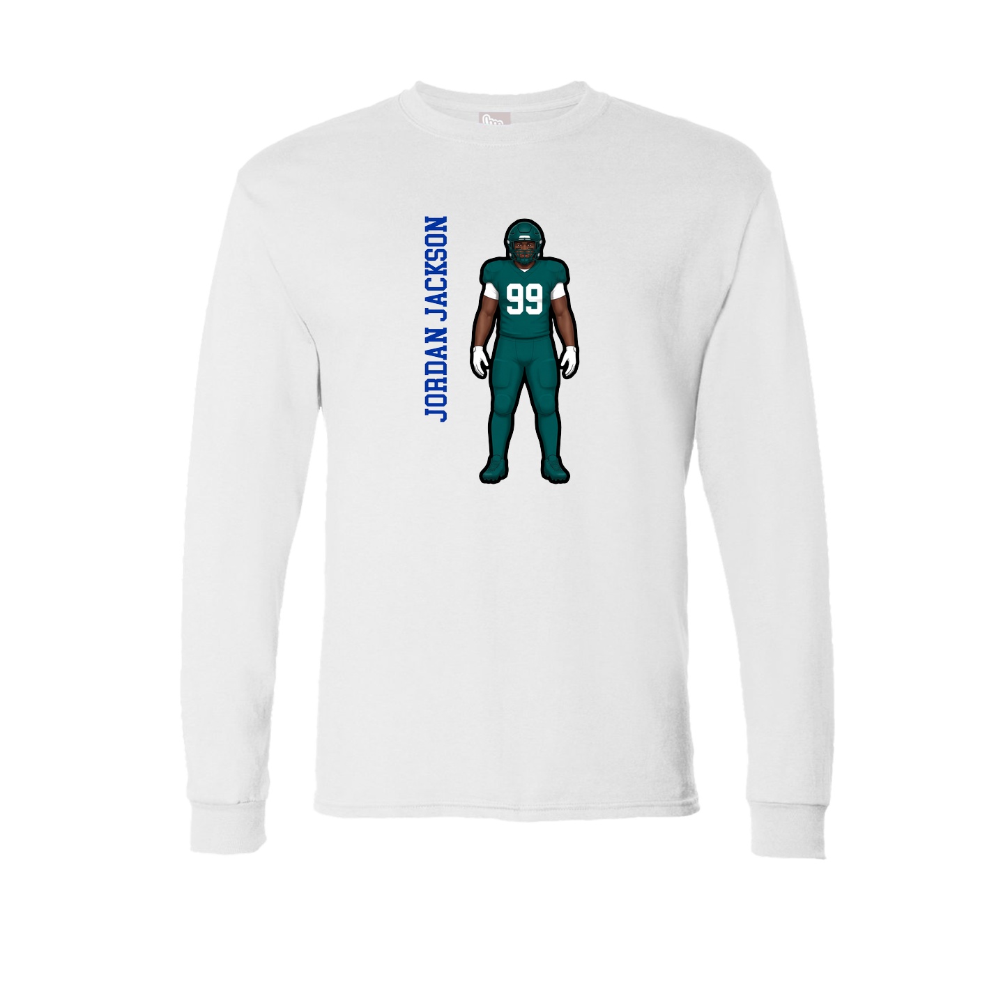 Long Sleeve Tee — Name Vertical in White