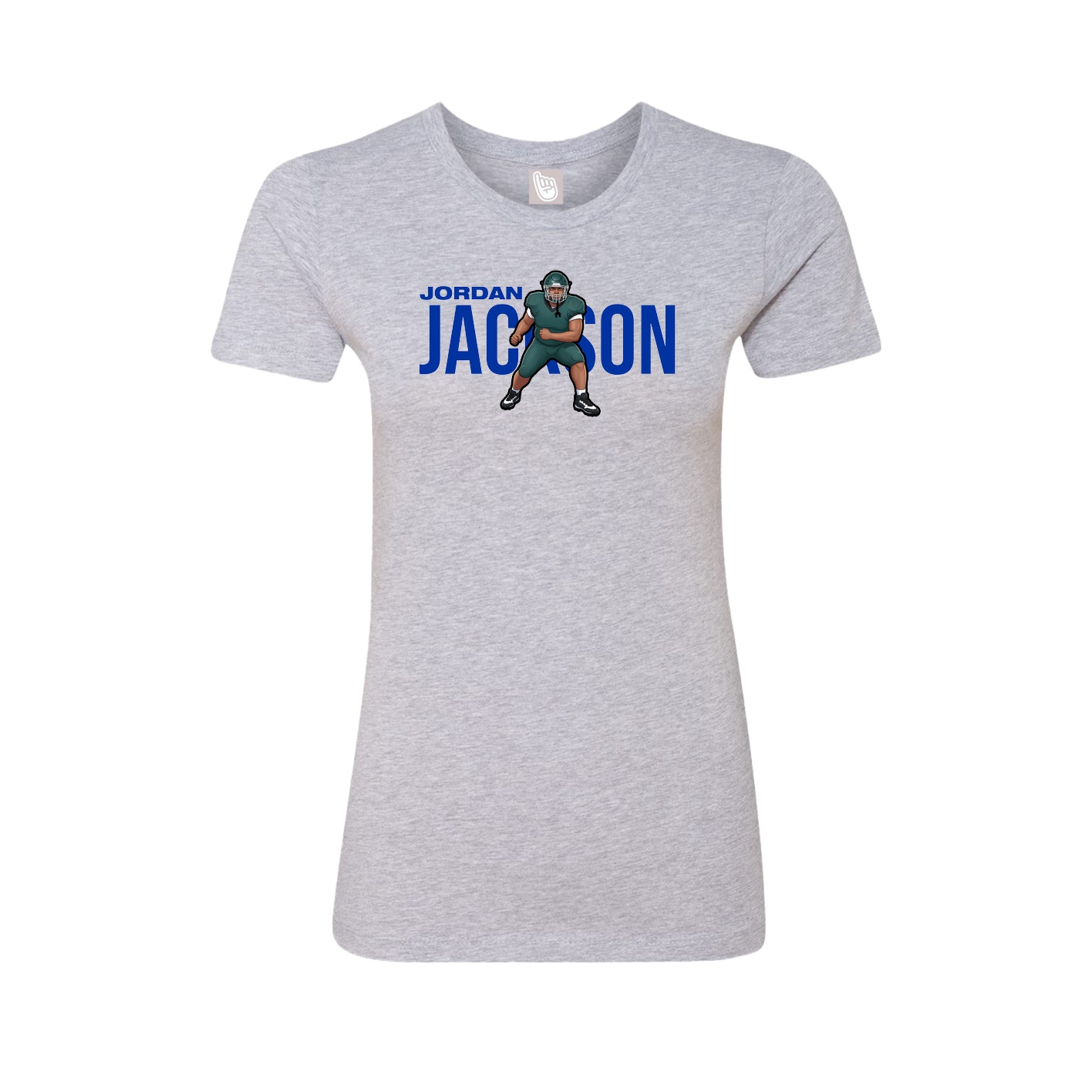 Fitted Women's Tee — Player Name in Grey