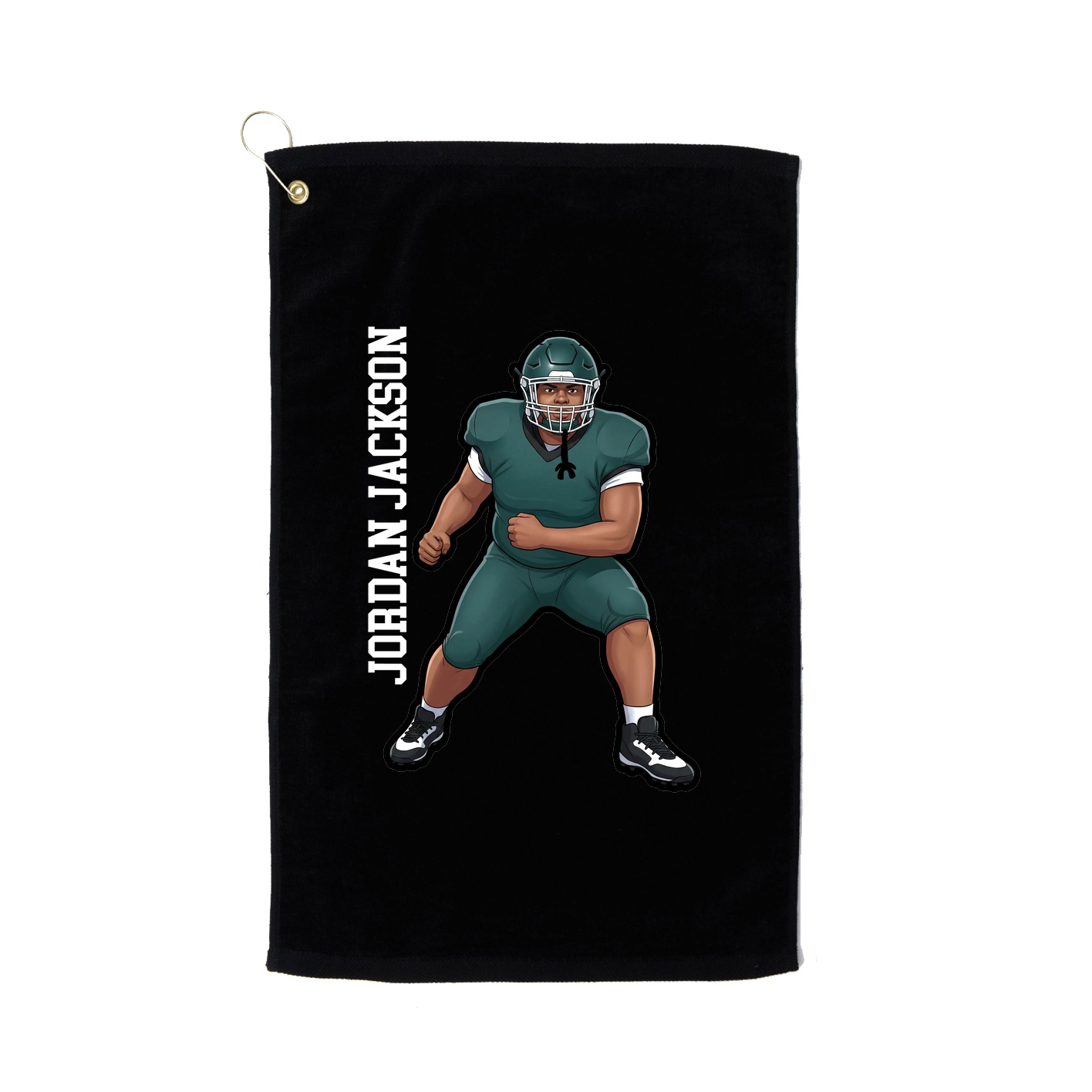 Golf Towel — Name Vertical in Black