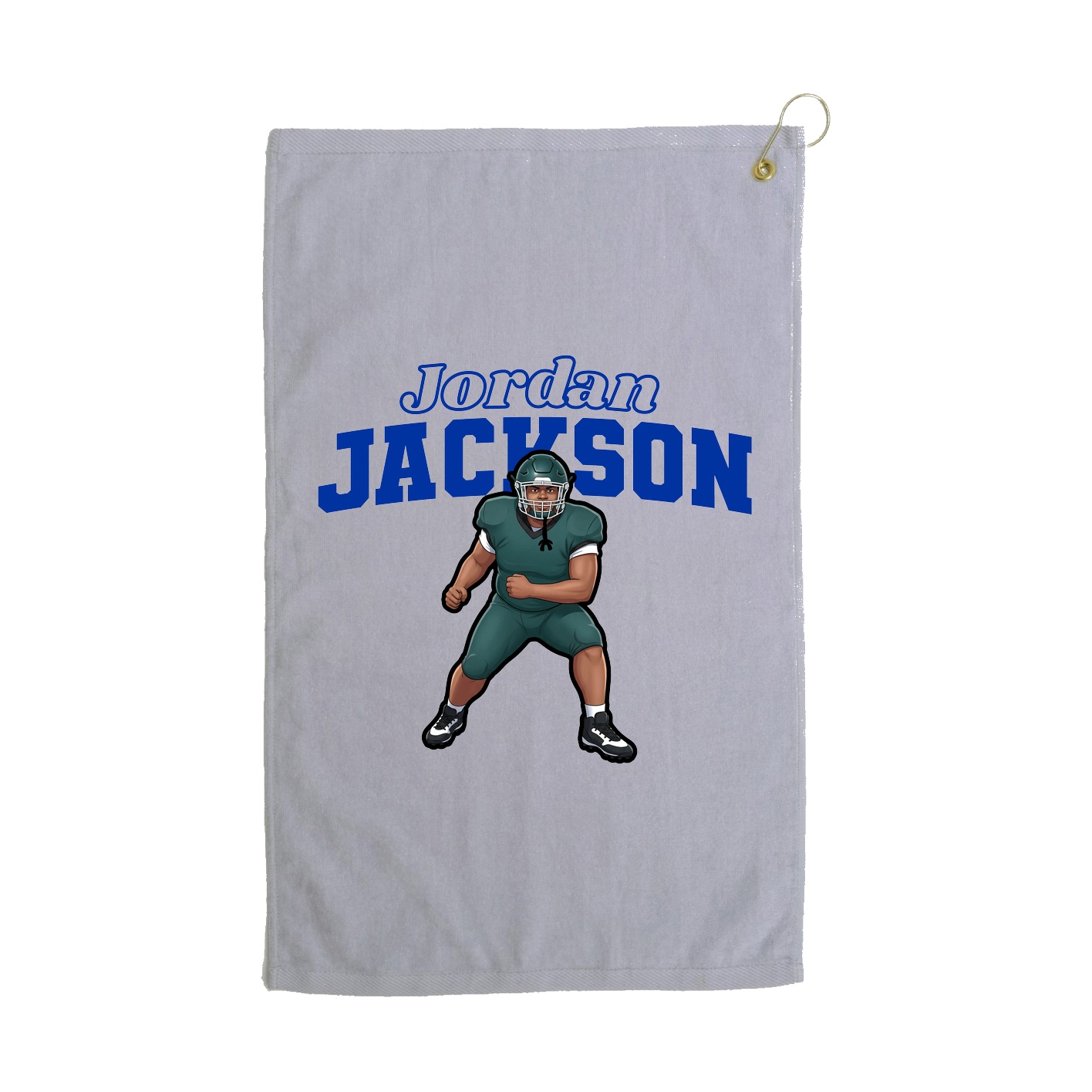 Golf Towel — Name Arch in Grey