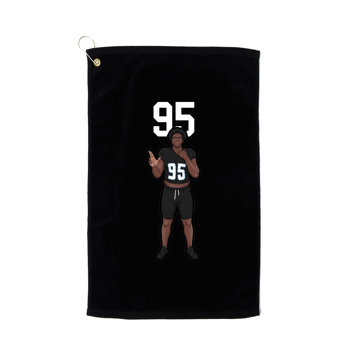 Golf Towel — Number Top in Black