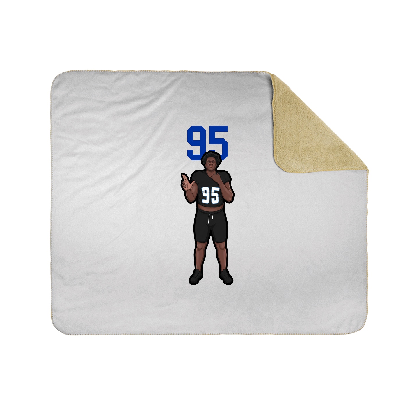 Throw Blanket — Number Top in White