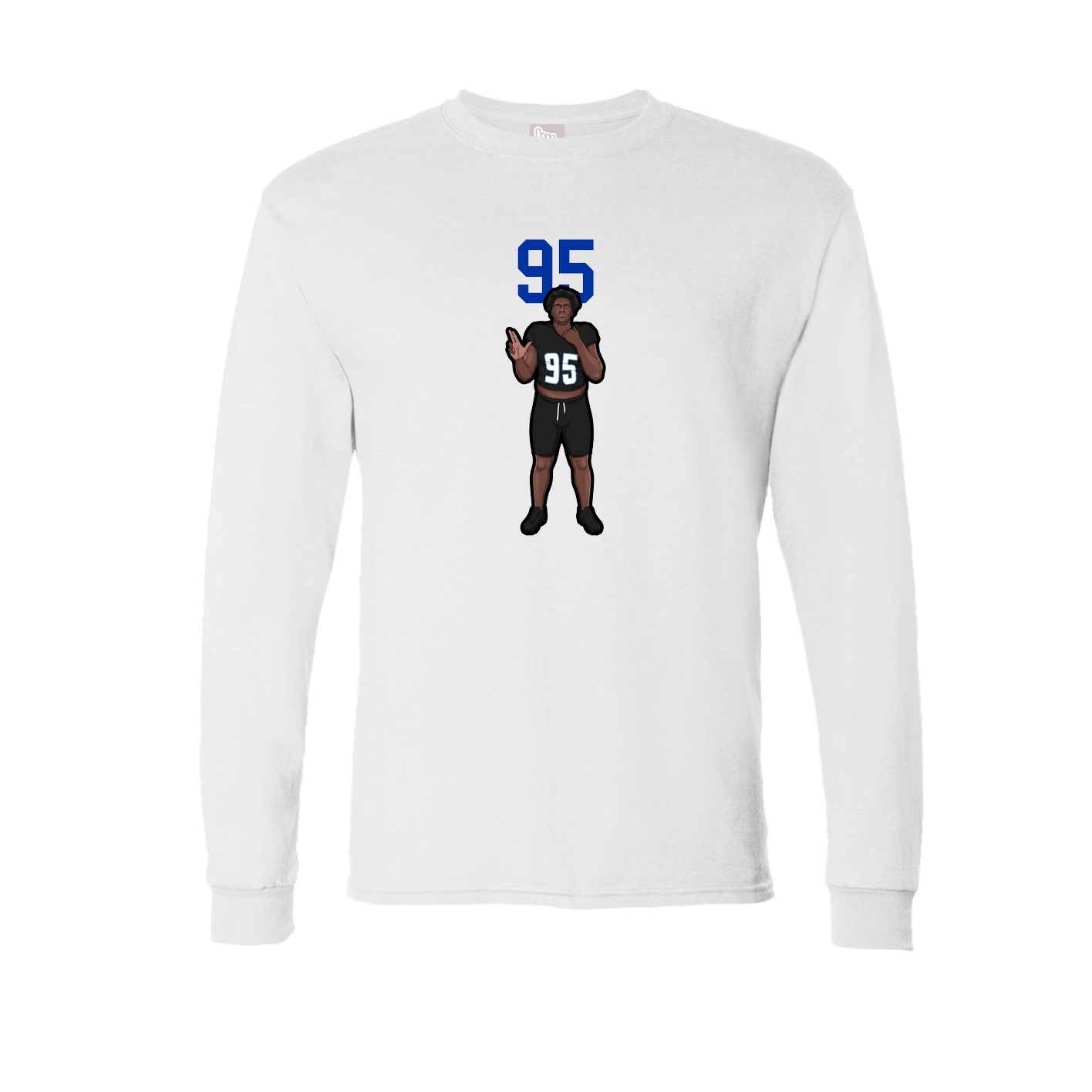 Long Sleeve Tee — Number Top in White