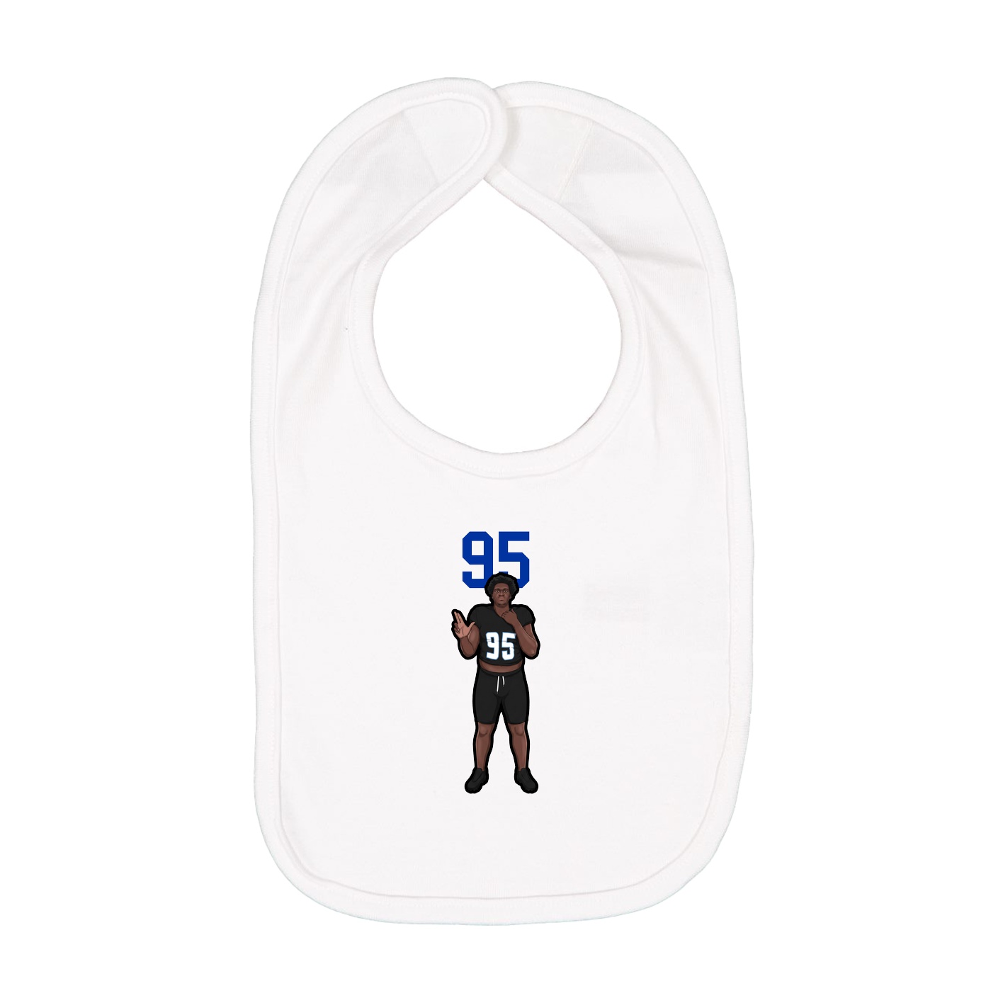 Infant Bib — Number Top in White