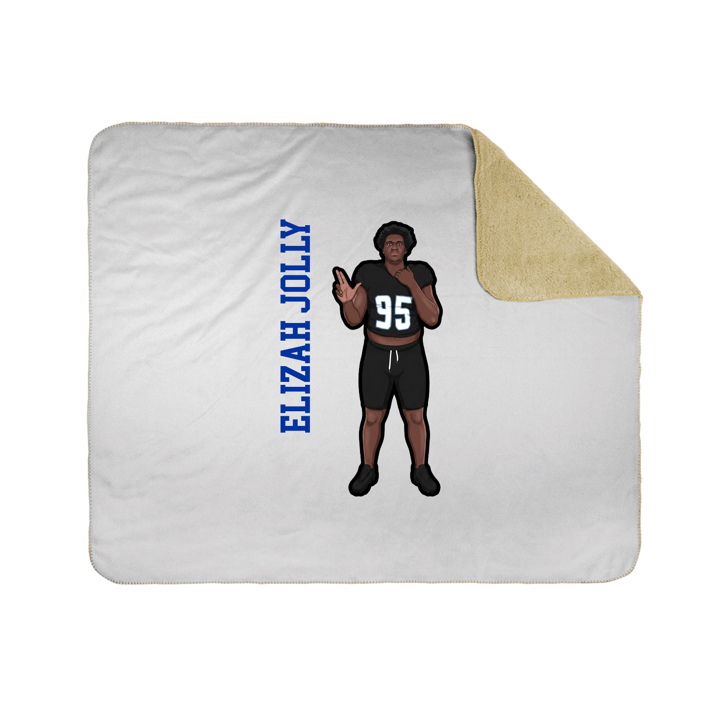 Throw Blanket — Name Vertical in White