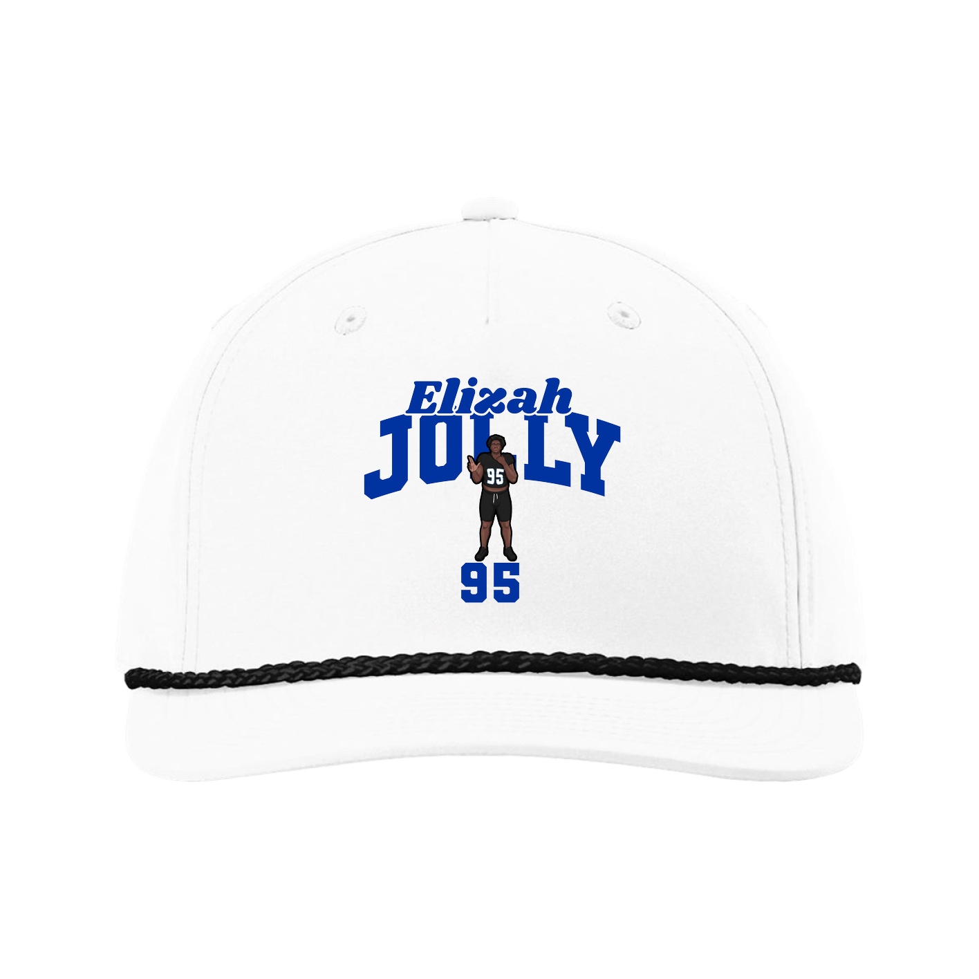 Five-Panel Classic Rope Cap — Signature Arch in White