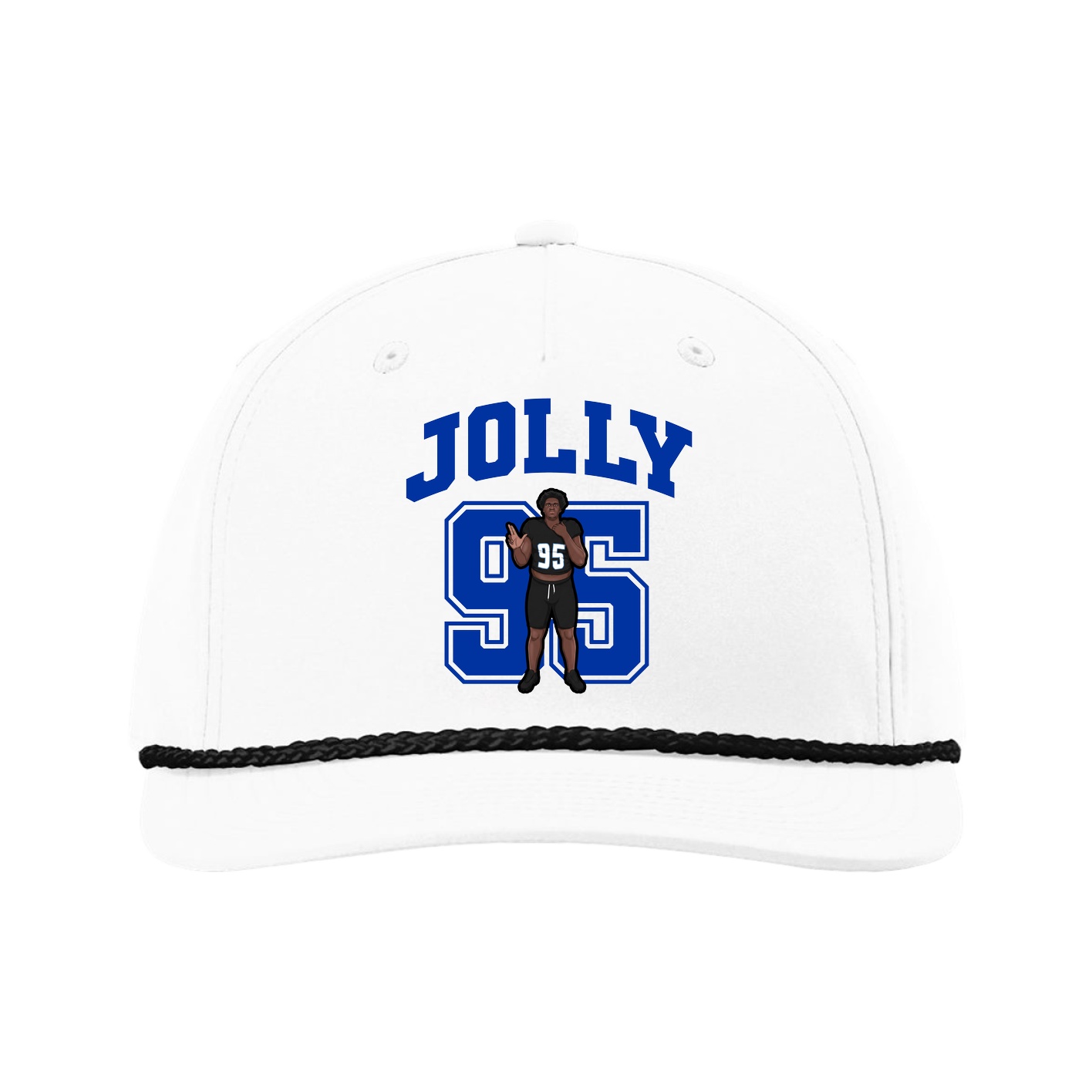 Five-Panel Classic Rope Cap — Number in White