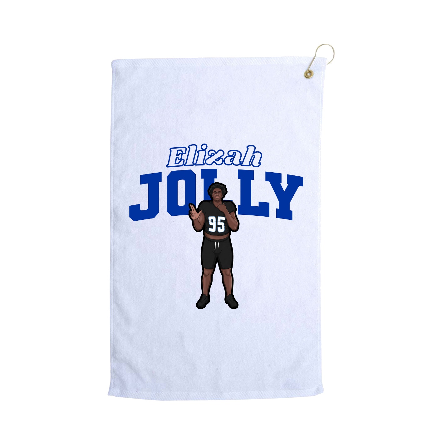 Golf Towel — Name Arch in White